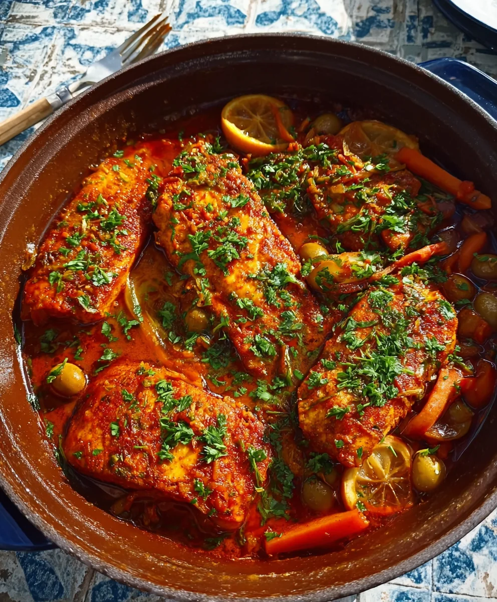 Spicy Moroccan Fish-Flavorful Rich Sauce Recipe