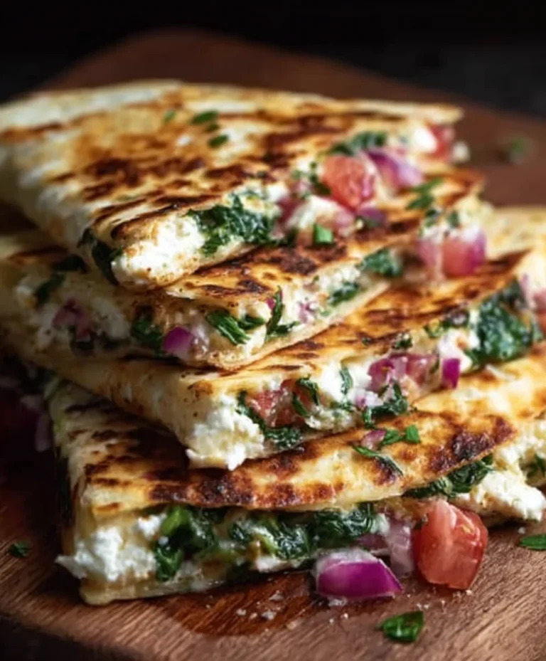 Mediterranean Spinach Feta Quesadillas Recipe