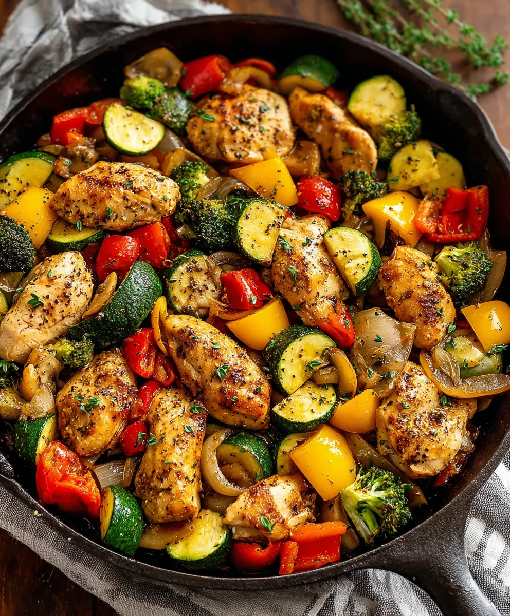 Healthy Chicken & Veggie Skillet - Quick & Easy Meal