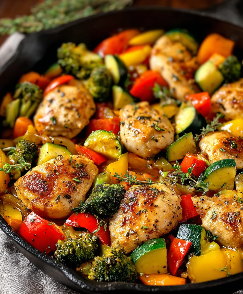 Healthy Chicken & Veggie Skillet - Quick & Easy Meal