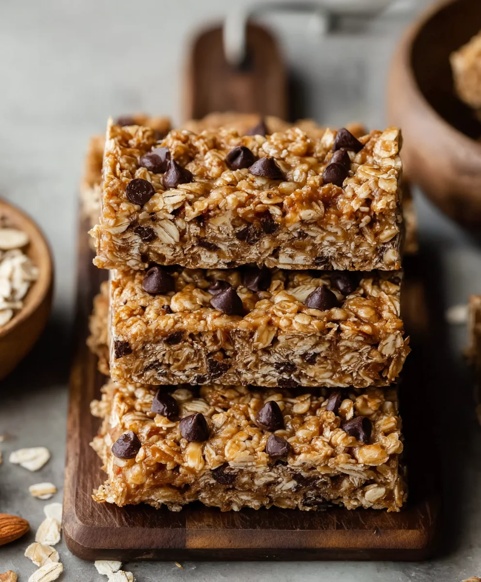 Soft-Baked Peanut Butter Granola Bars-Easy Recipe