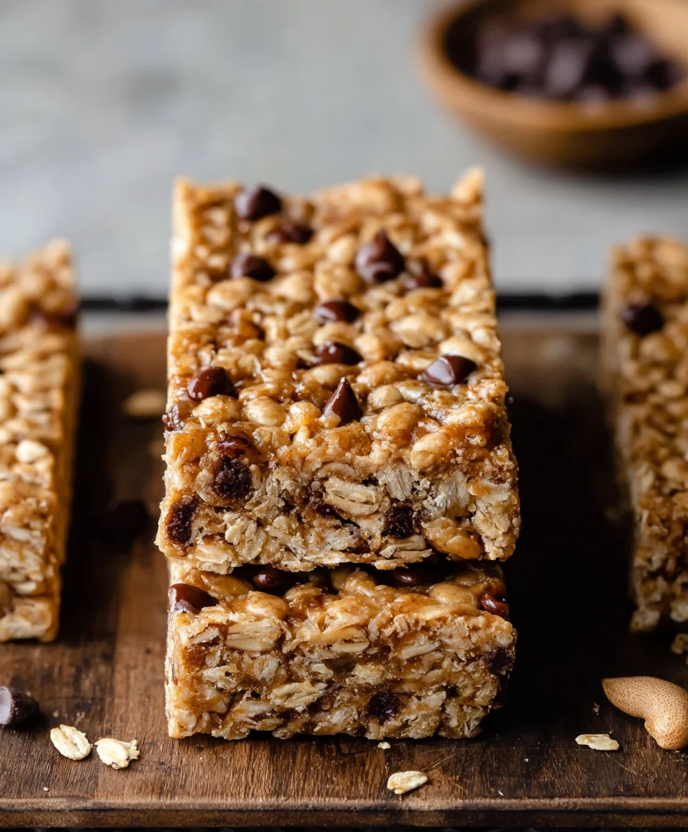 Soft-Baked Peanut Butter Granola Bars-Easy Recipe