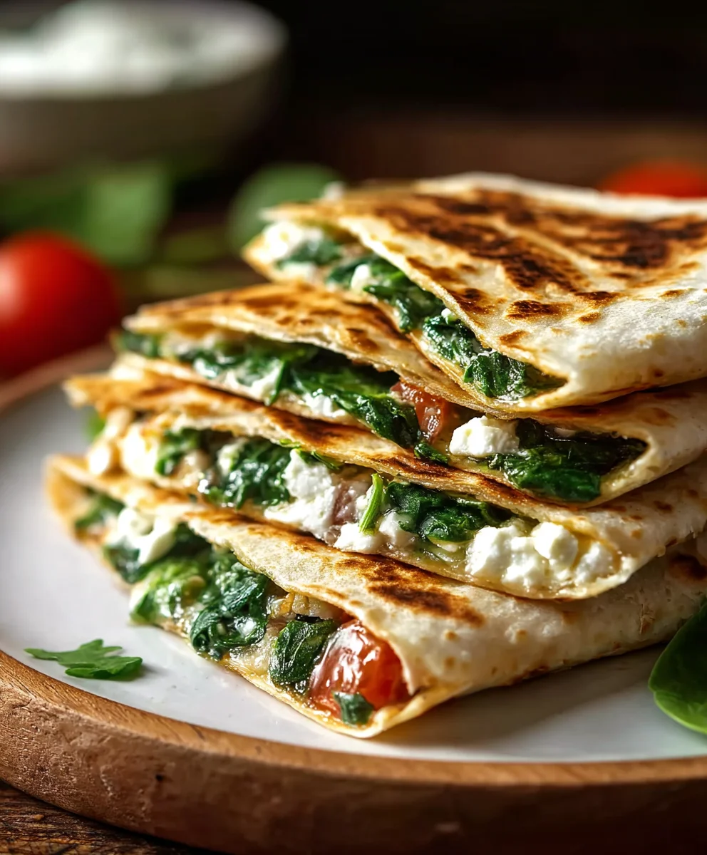 Easy Spinach Feta Quesadillas Quick Meal