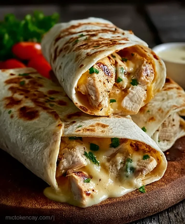 Cheesy Garlic Chicken Wraps Quick & Easy Recipe