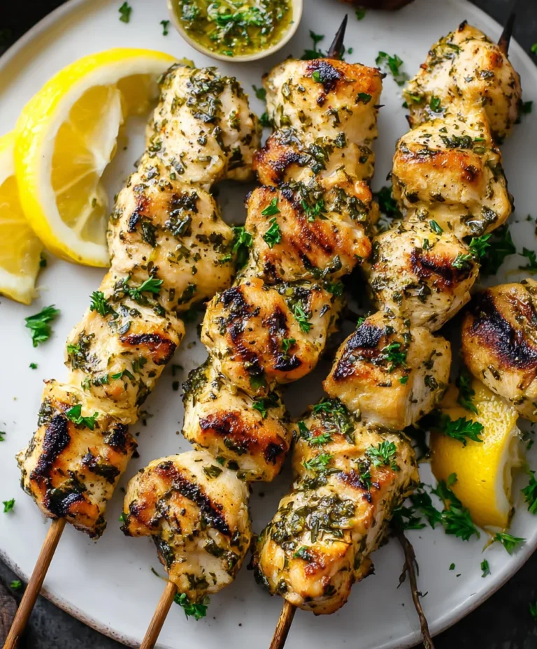 Lemon Herb Chicken Skewers- Easy & Flavorful Recipe