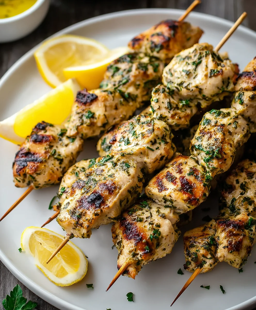 Lemon Herb Chicken Skewers- Easy & Flavorful Recipe