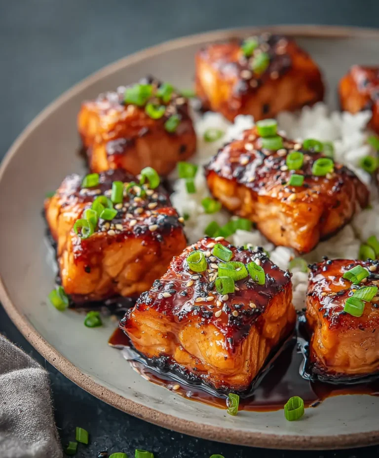 Quick Honey Garlic Salmon Bites Recipe