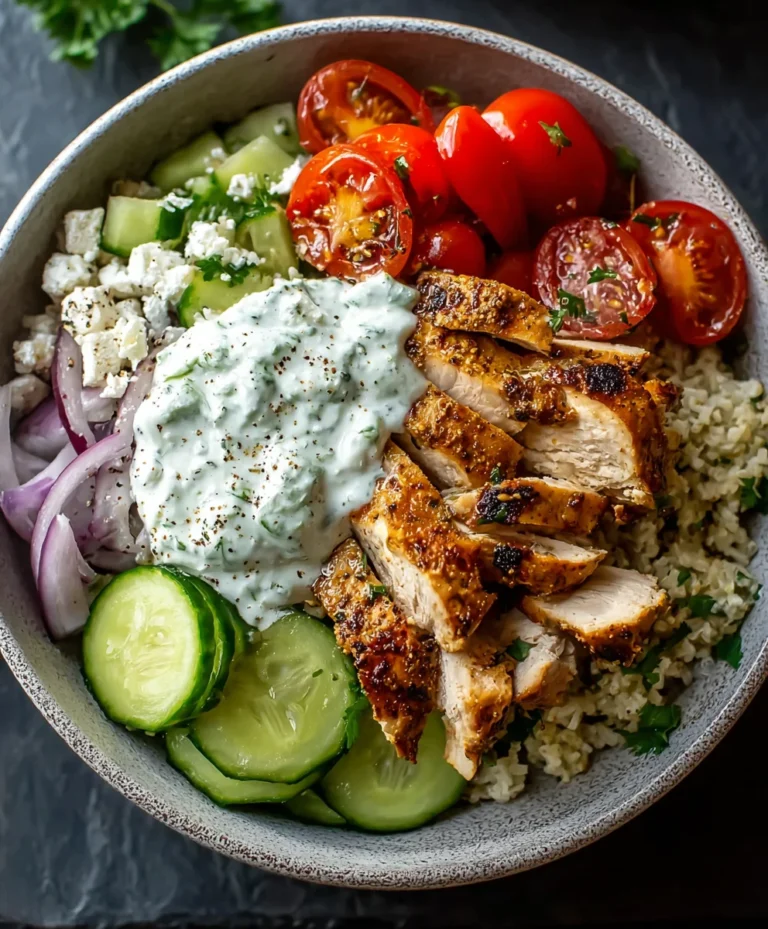 Easy Greek Chicken Gyro Bowl Recipe