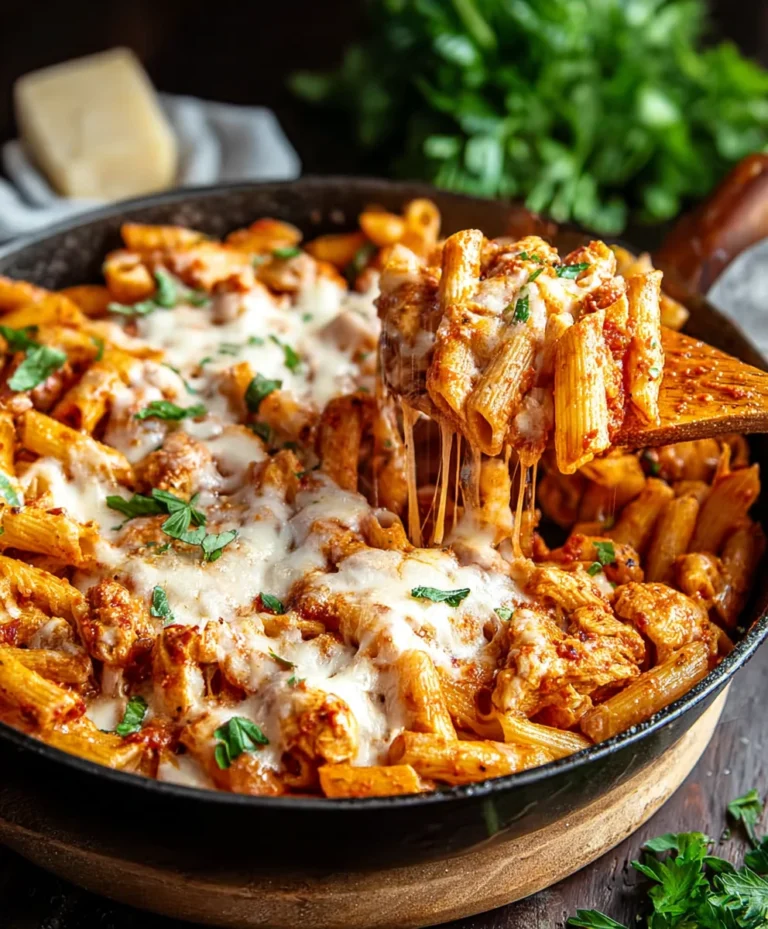 Easy Chicken Parmesan Pasta Skillet Recipe