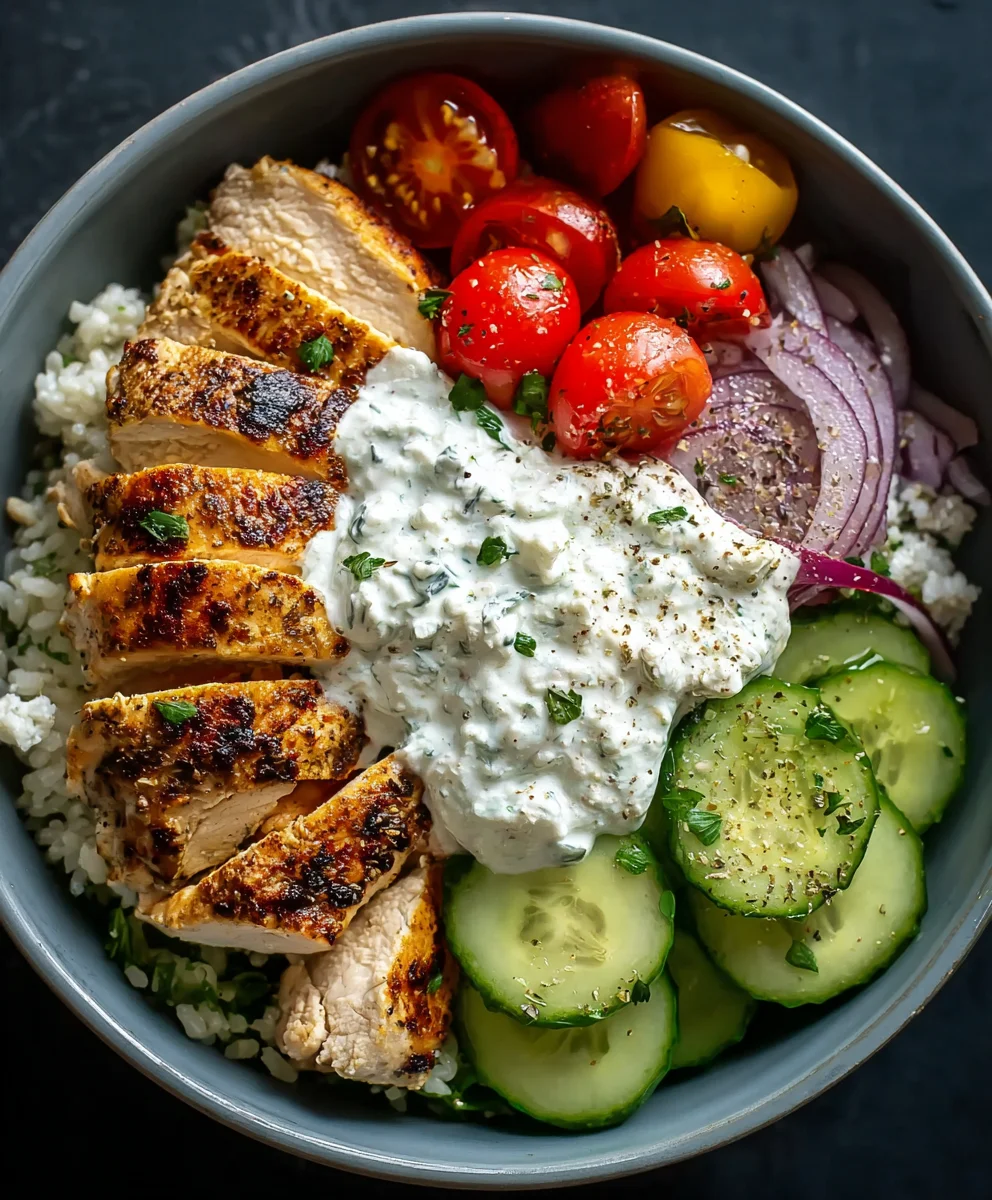Easy Greek Chicken Gyro Bowl Recipe