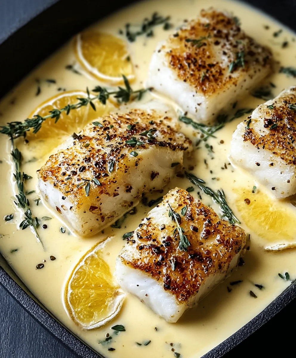 Baked Cod in Coconut Lemon Cream Sauce - Easy Recipe