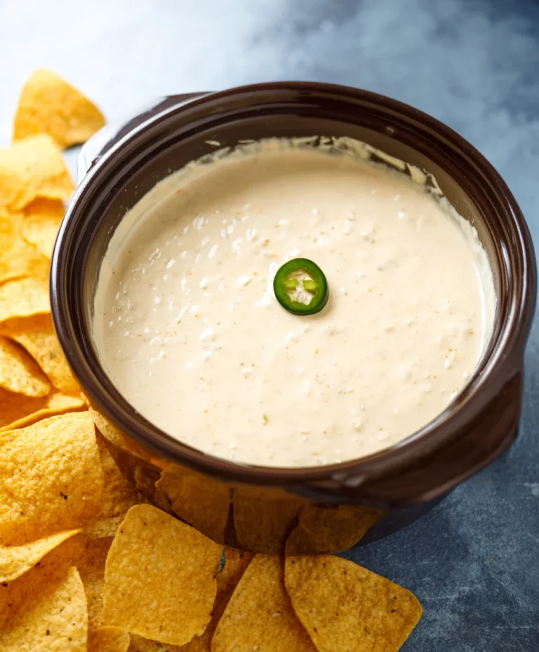Easy Crockpot White Queso Dip Recipe