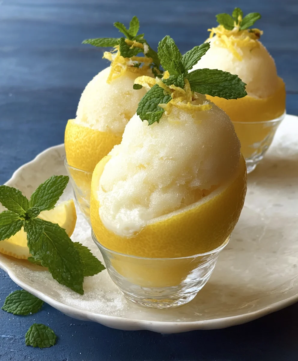 Frozen Lemon Shell Sorbetto- Easy Refreshing Dessert