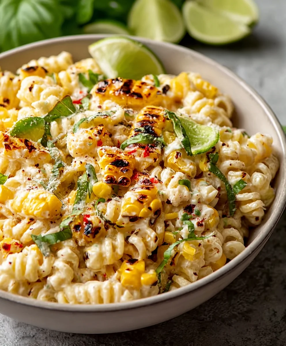 Creamy Street Corn Pasta Salad Recipe-Easy & Delicious