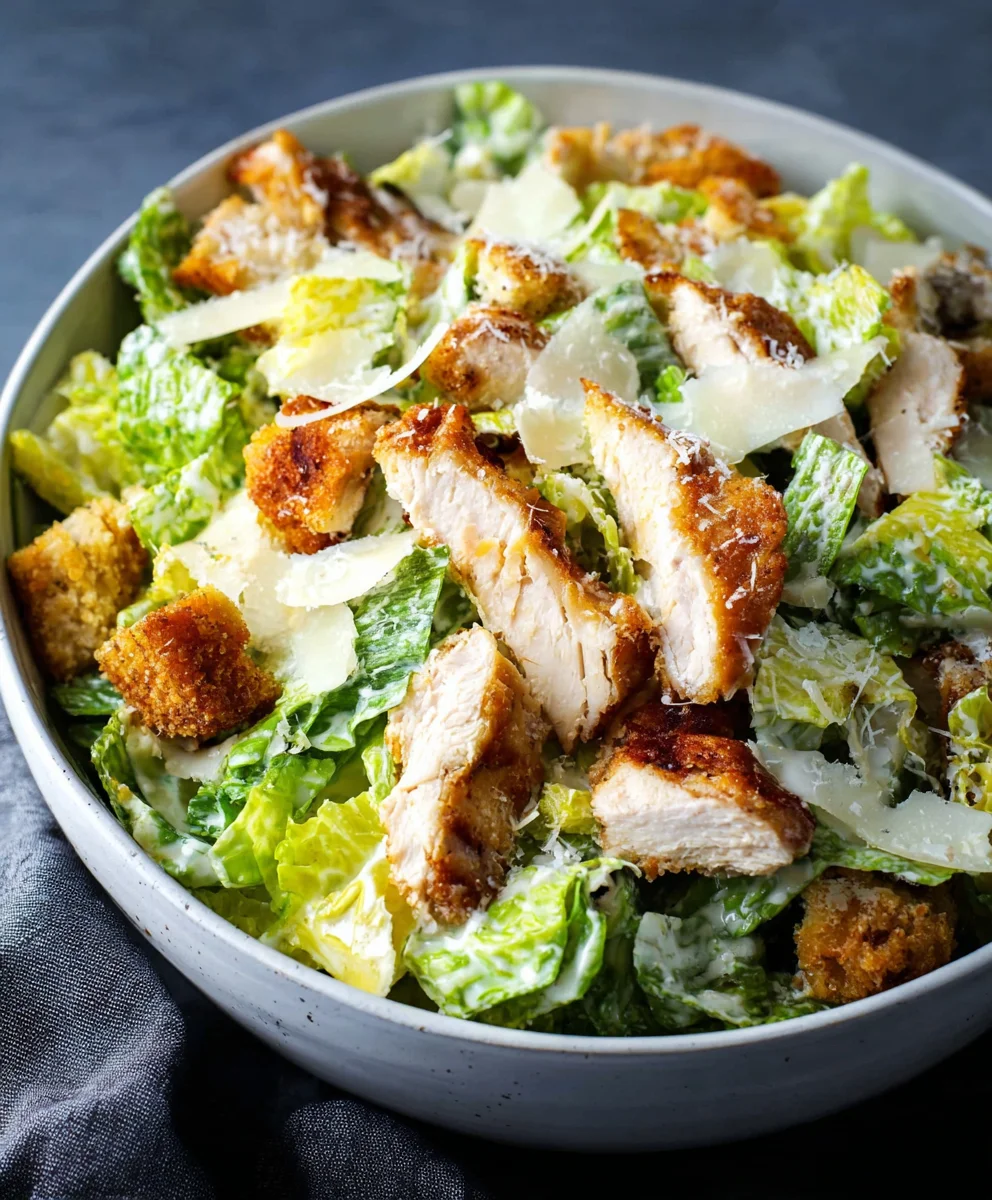 Crispy Chicken Caesar Salad- Delicious & Easy Recipe