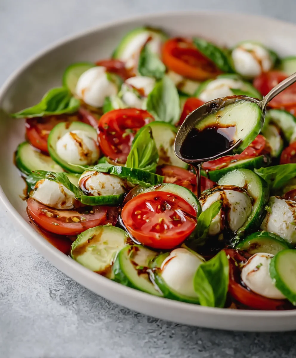 Fresh Cucumber Caprese Salad Recipe