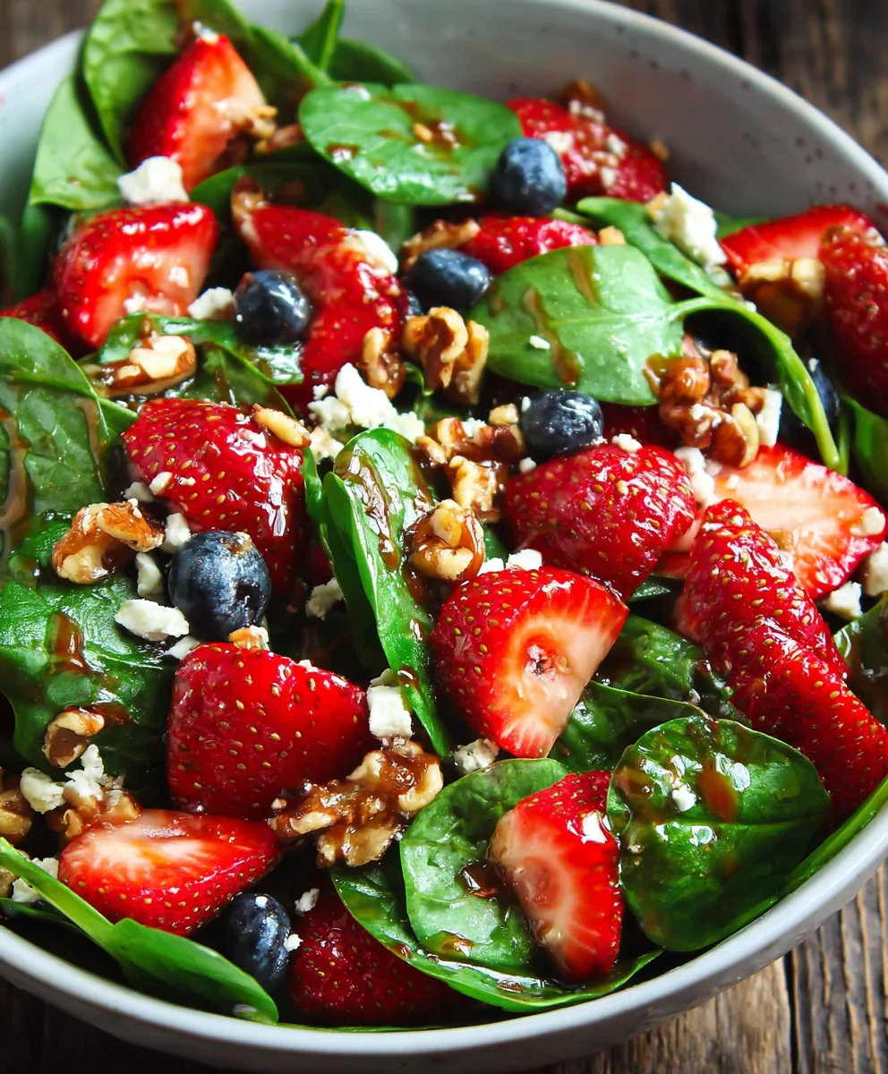 Quick Strawberry Spinach Salad - Easy Minute Meal