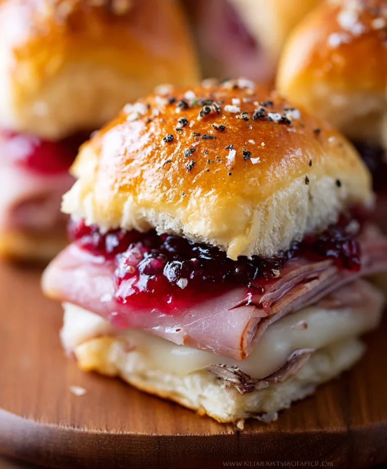 Beef Beef Ham Cranberry Sliders-Festive Appetizer