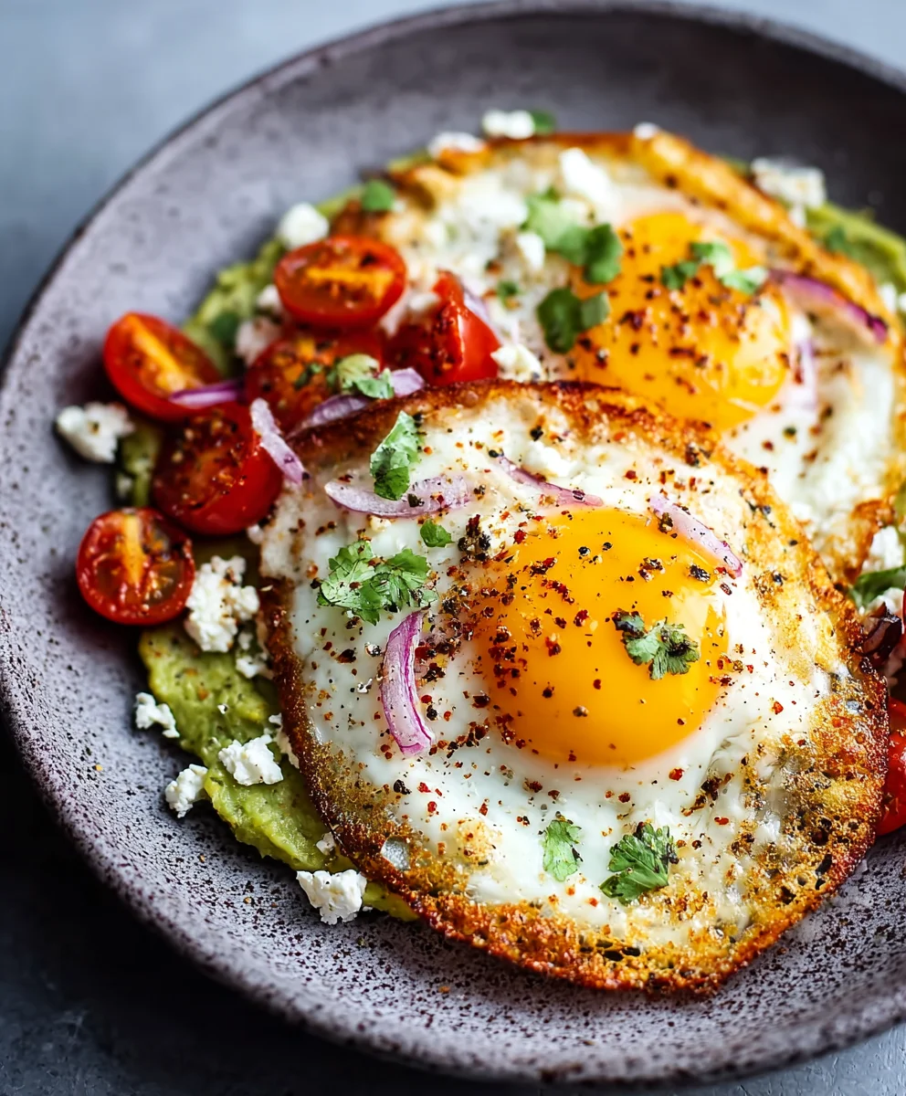 Crispy Feta Fried Eggs- Easy Flavorful Breakfast
