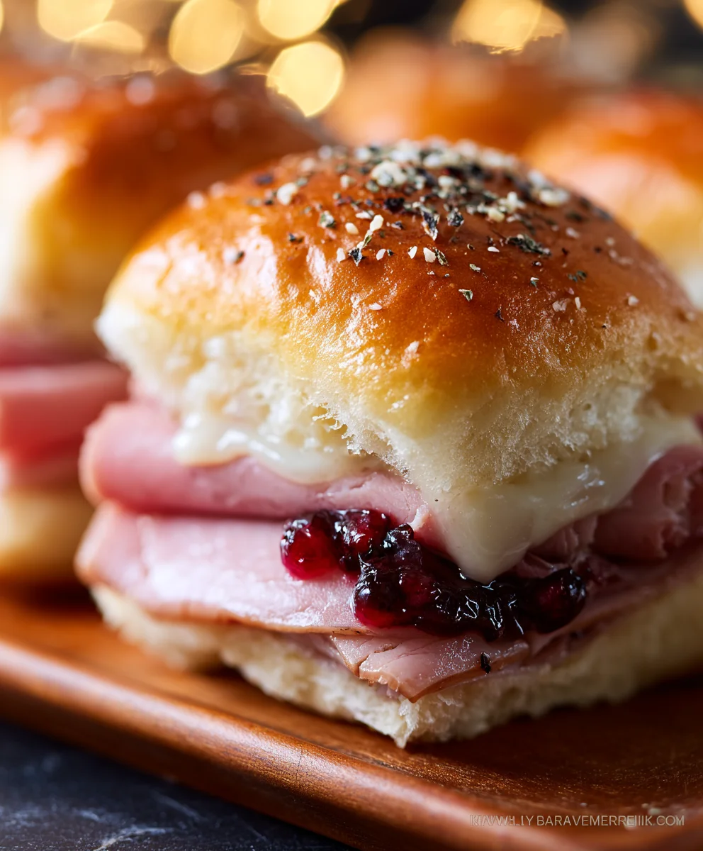 Beef Beef Ham Cranberry Sliders-Festive Appetizer