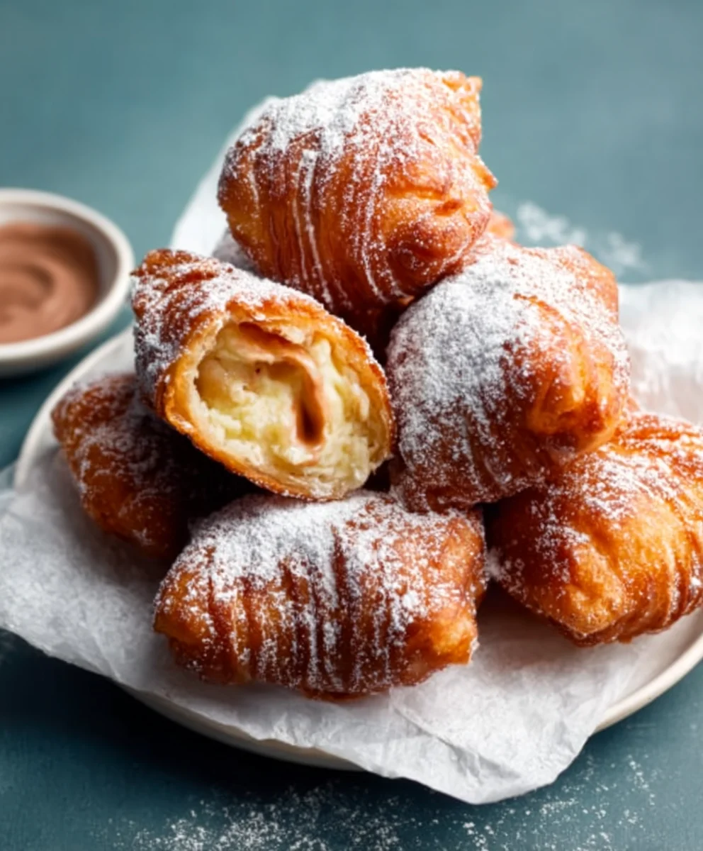 Crispy Fried Croissant Beignets- Easy Dessert Recipe