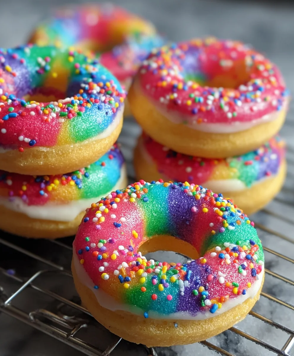 Mini Rainbow Donuts-Vanilla Bean Flavor Delight