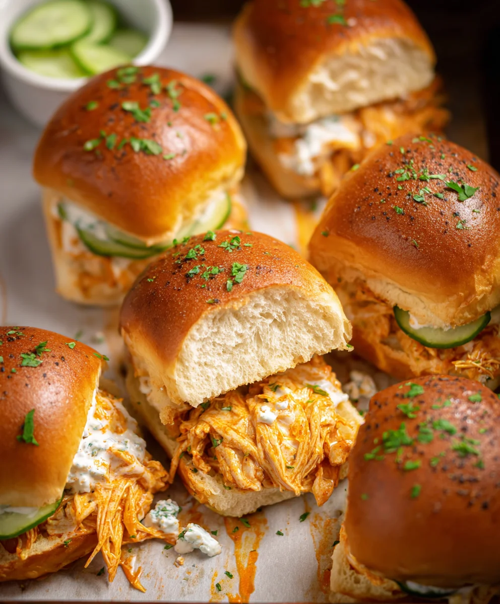 Spicy Buffalo Chicken Sliders- Easy & Delicious