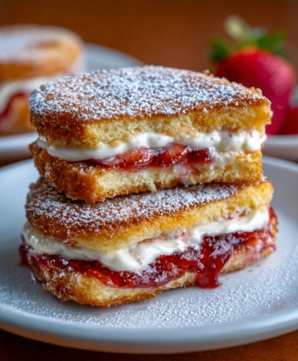 Fried Strawberry Cheesecake Sandwiches-Easy Dessert