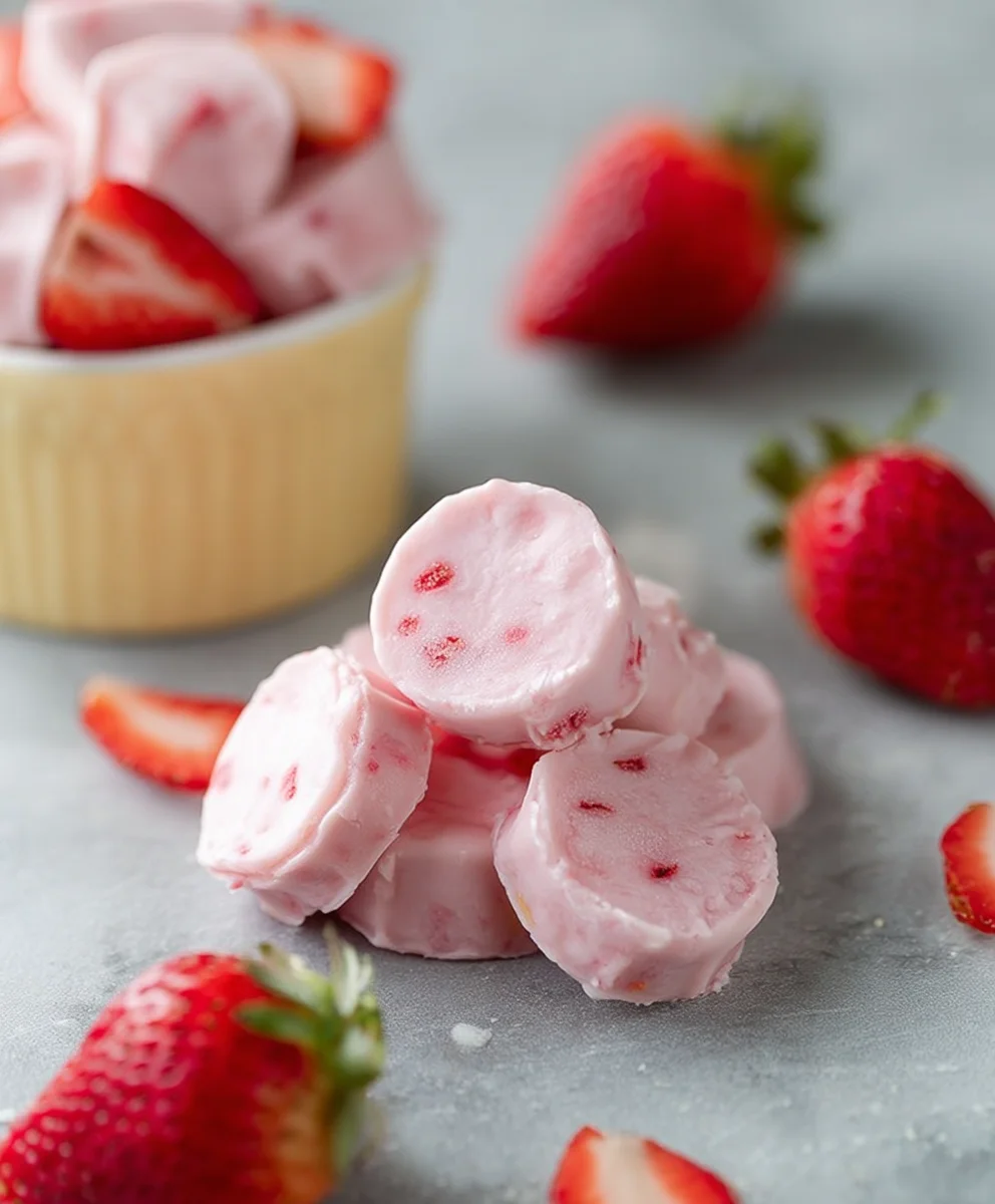 Easy Strawberry Yogurt Bites-Quick & Healthy Snack