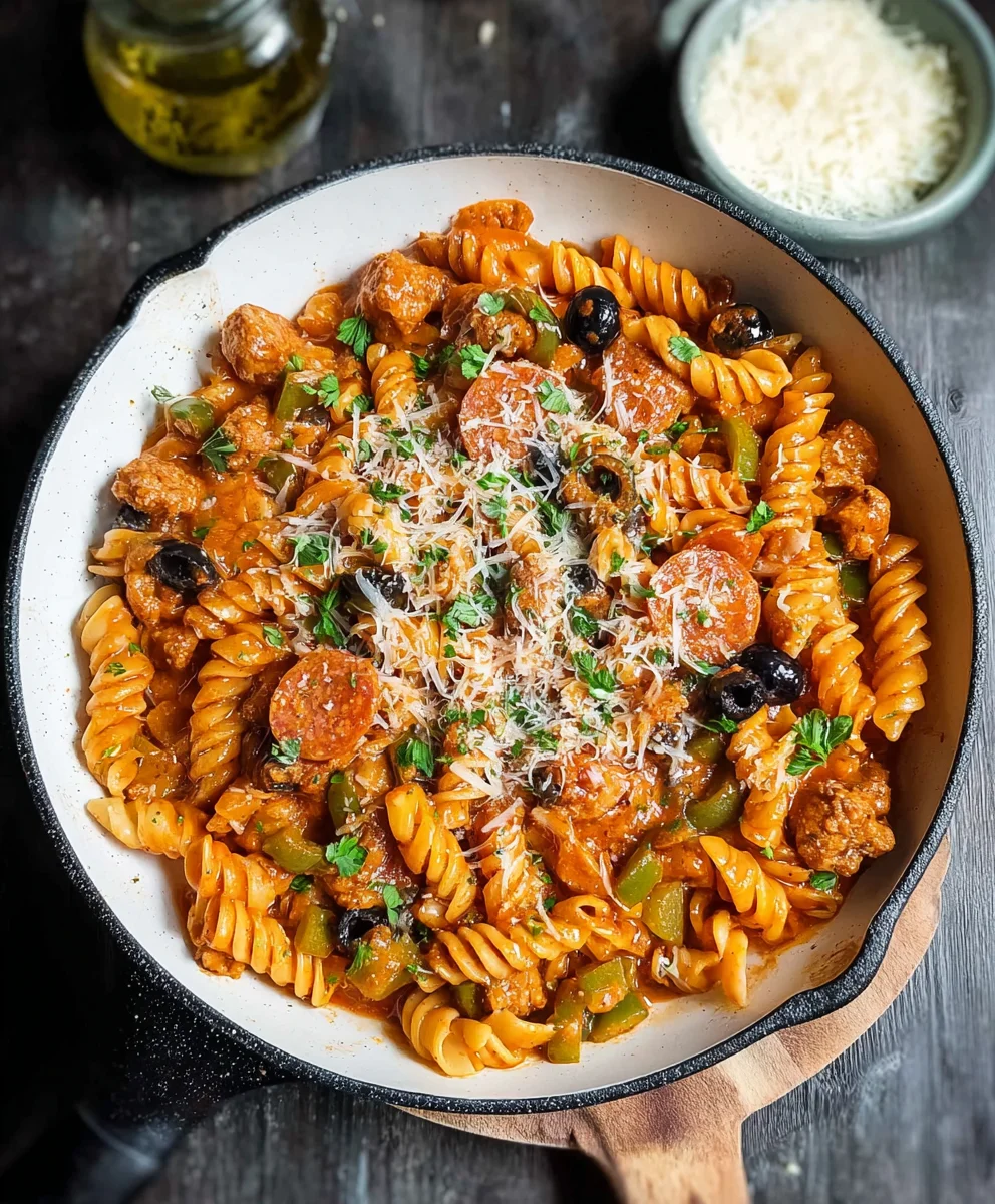Easy One Pot Pizza Pasta Recipe - Quick & Delicious