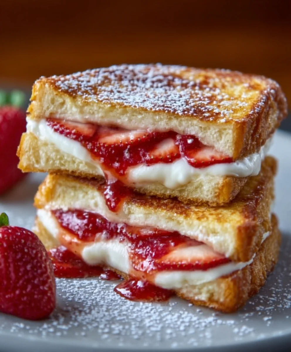 Fried Strawberry Cheesecake Sandwiches-Easy Dessert