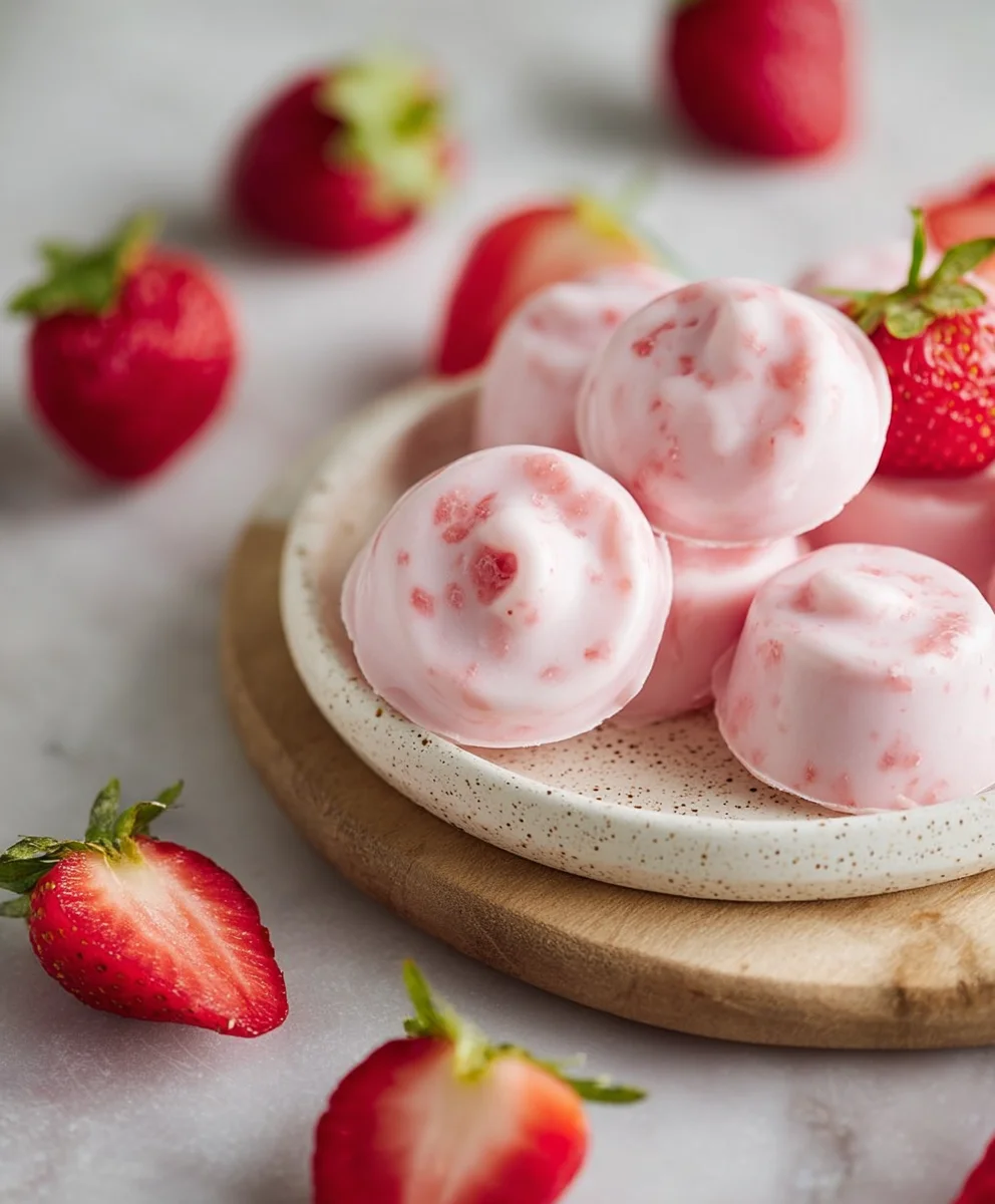 Easy Strawberry Yogurt Bites-Quick & Healthy Snack