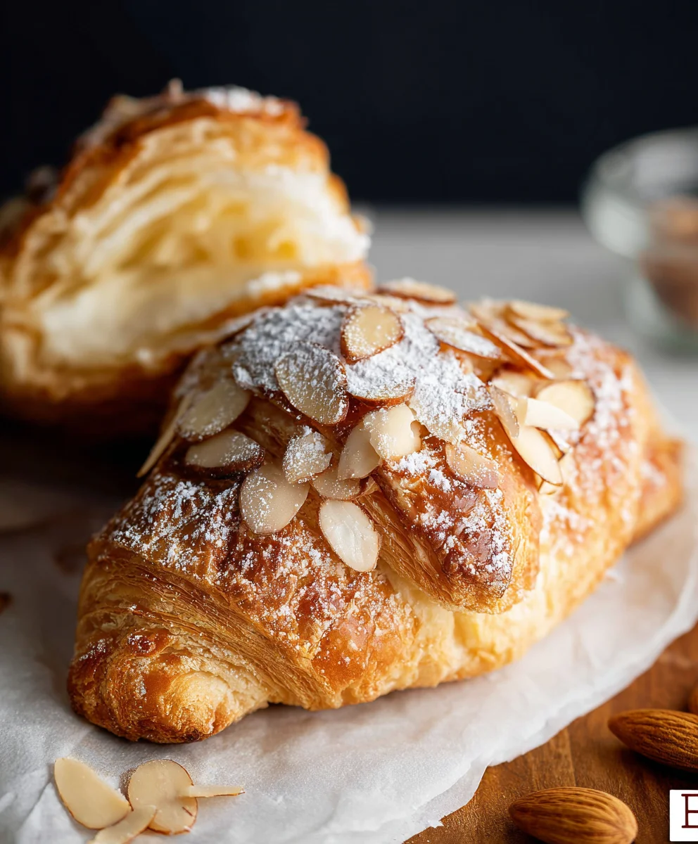 Almond Cream Filled Croissants-Easy Flaky Pastries