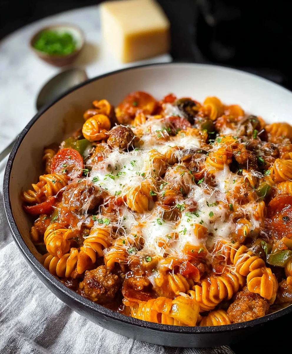 Easy One Pot Pizza Pasta Recipe - Quick & Delicious