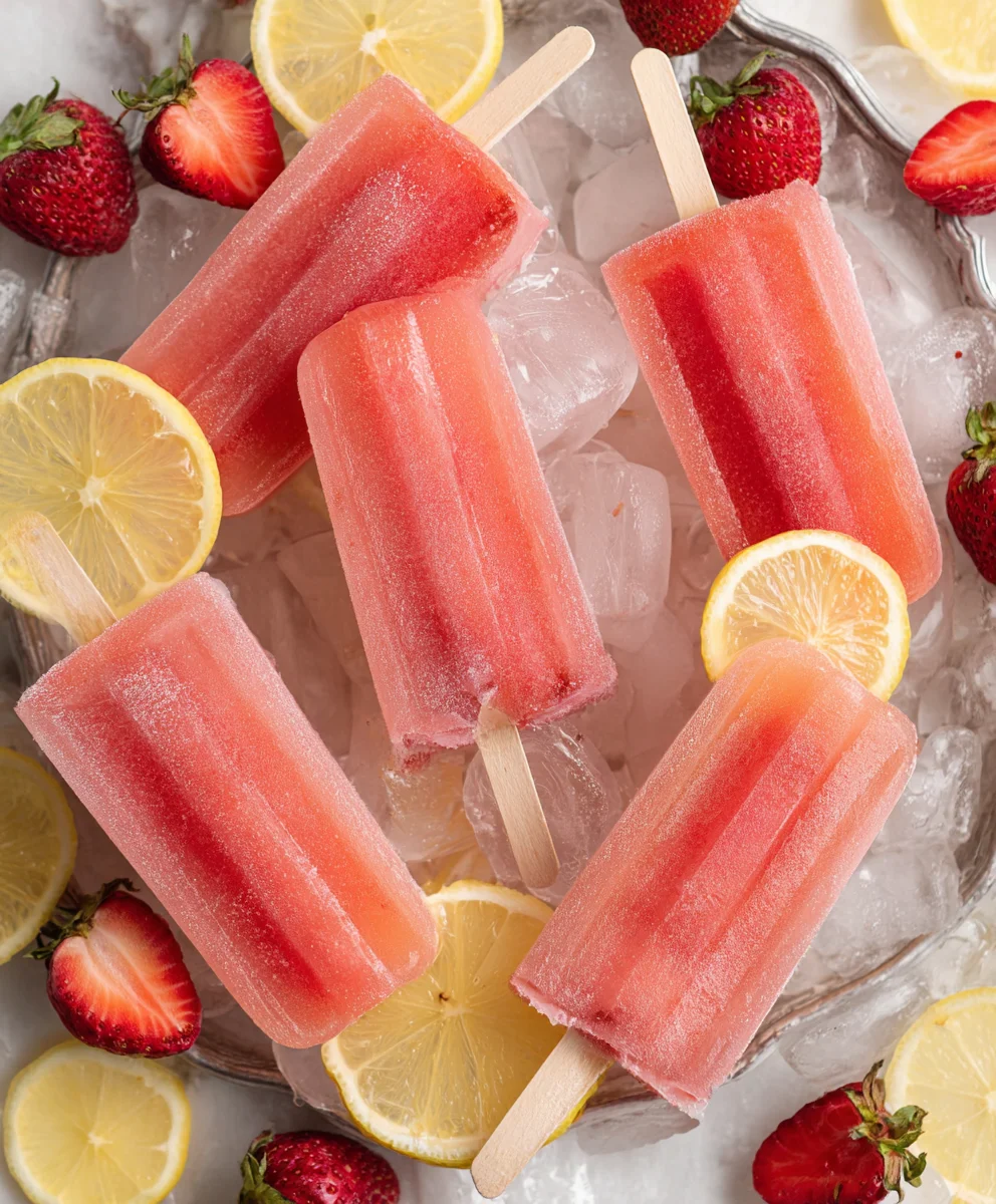 Strawberry Lemonade Popsicles - Refreshing Summer Treat