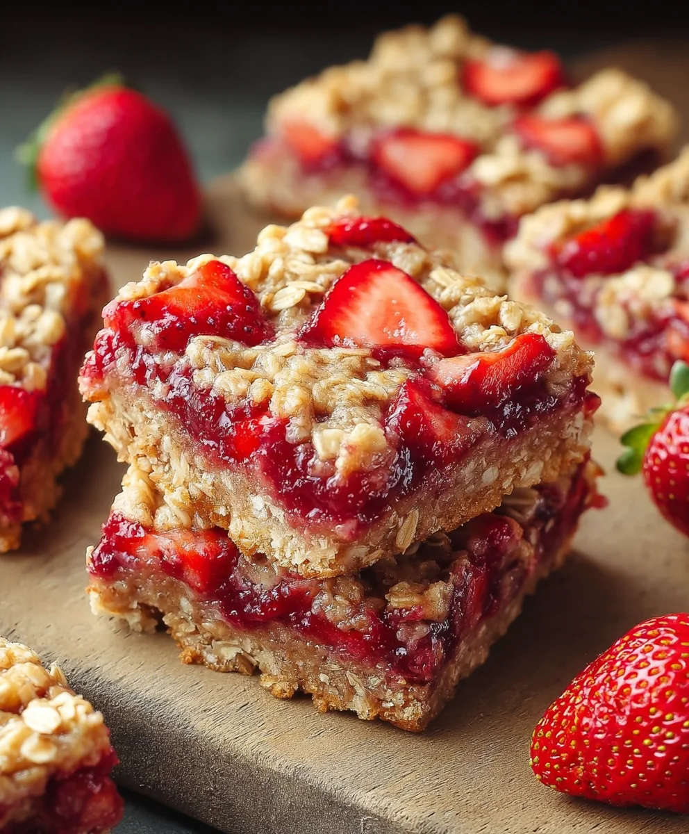 Easy Strawberry Oat Bars-Breakfast Deliciousness