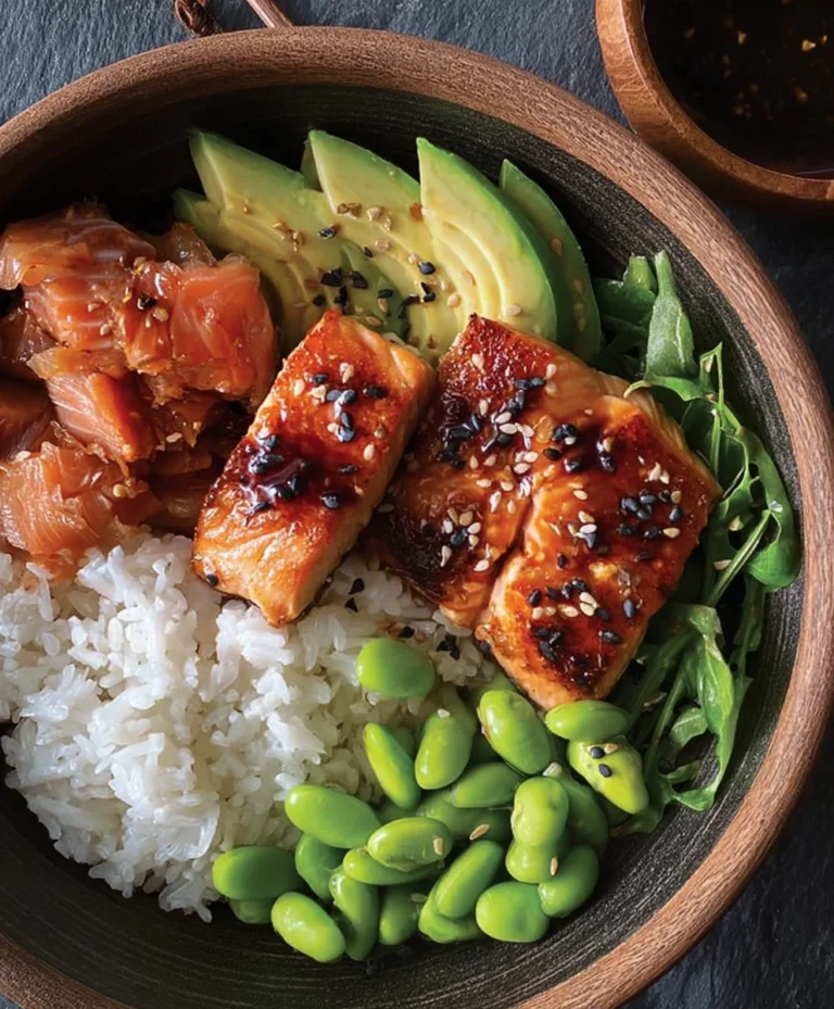 Easy Teriyaki Salmon Sushi Bowl-Gluten Free