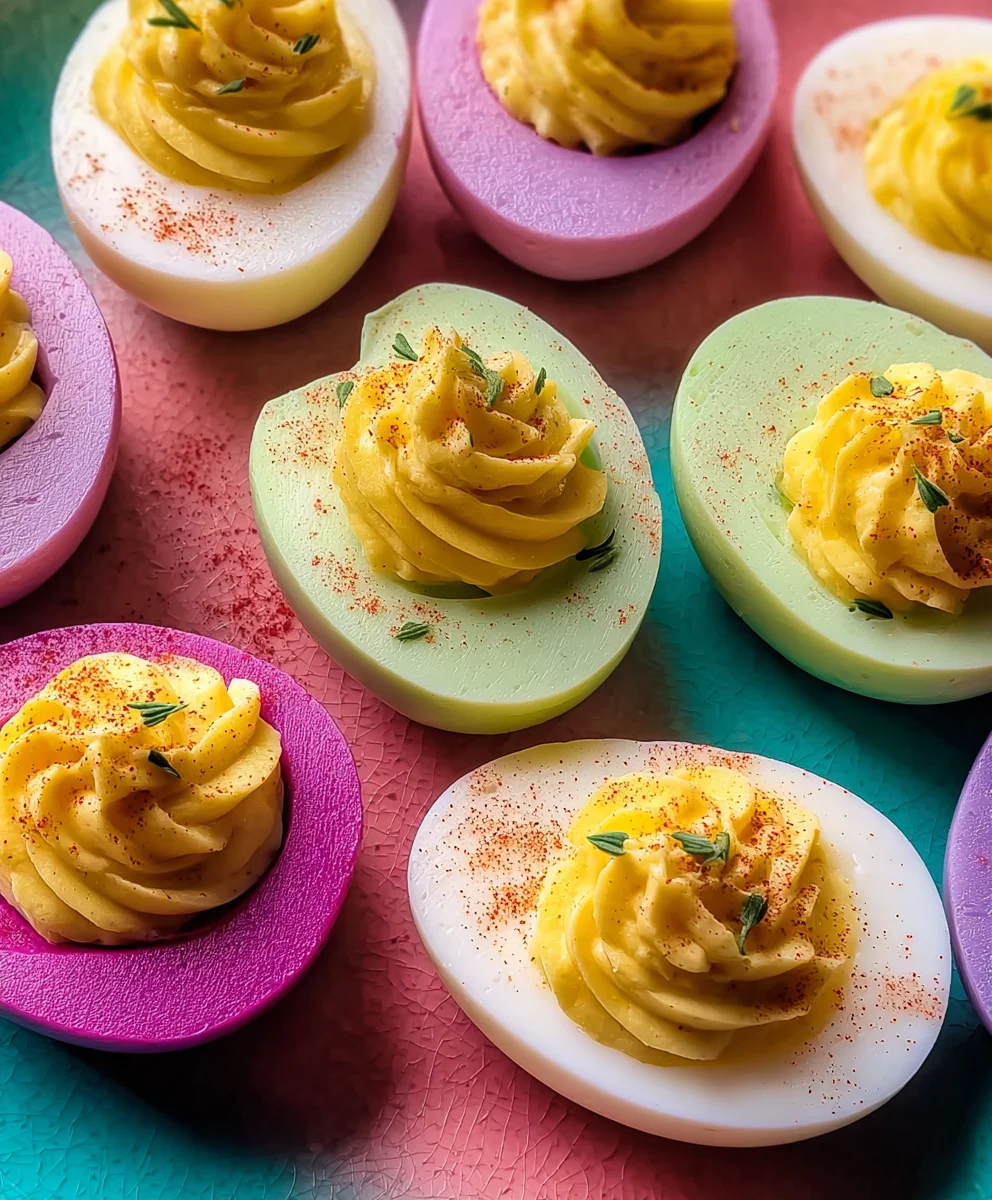 Vibrant Colored Deviled Eggs - Easy Crowd Pleaser