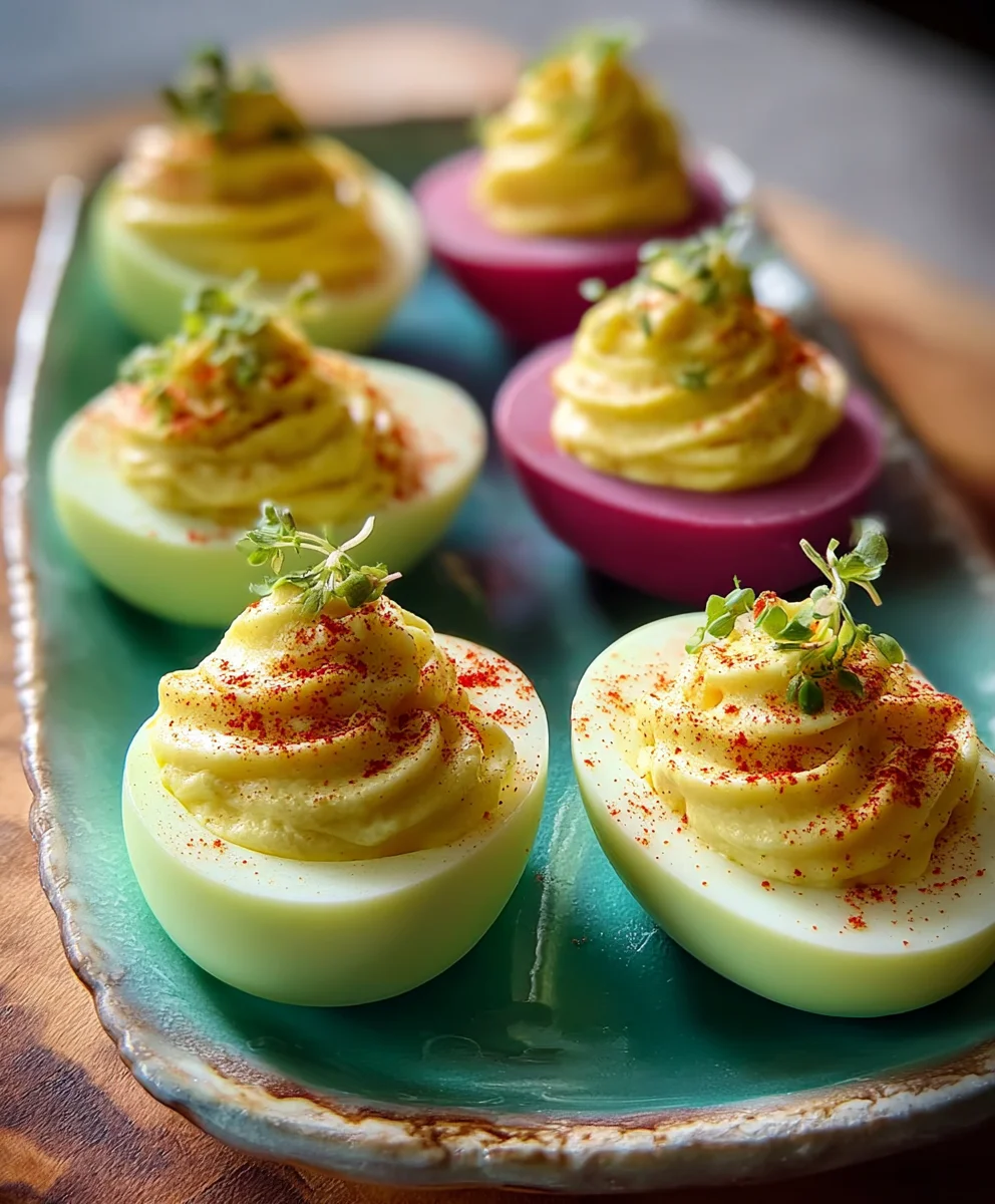 Vibrant Colored Deviled Eggs - Easy Crowd Pleaser