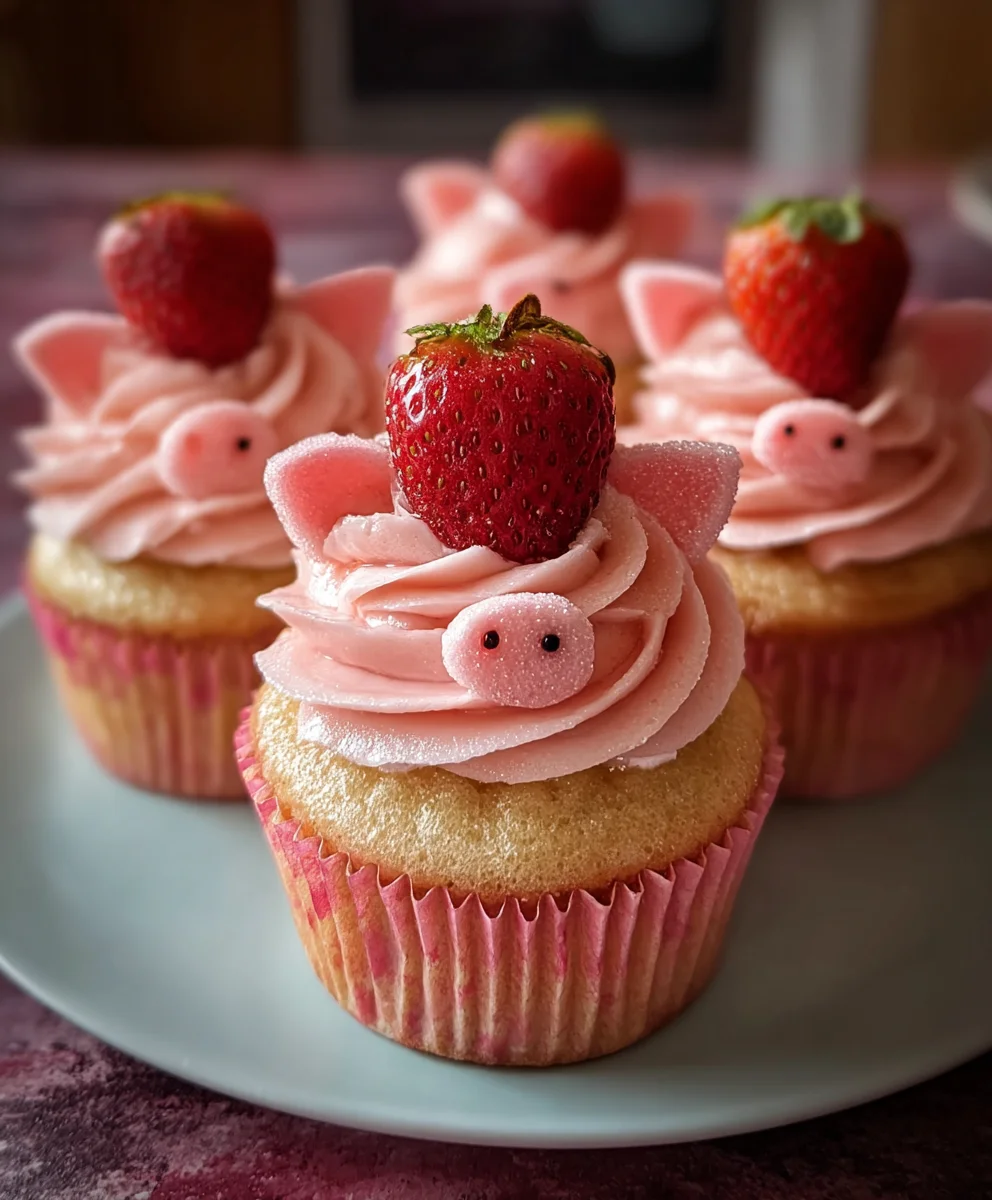 Strawberry-Beef Piggy Cupcakes - Fun Sweet Treat
