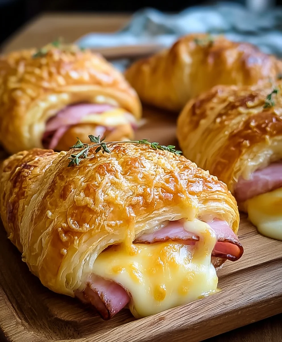 Beef Beef Ham & Cheese Baked Croissants-Easy Recipe
