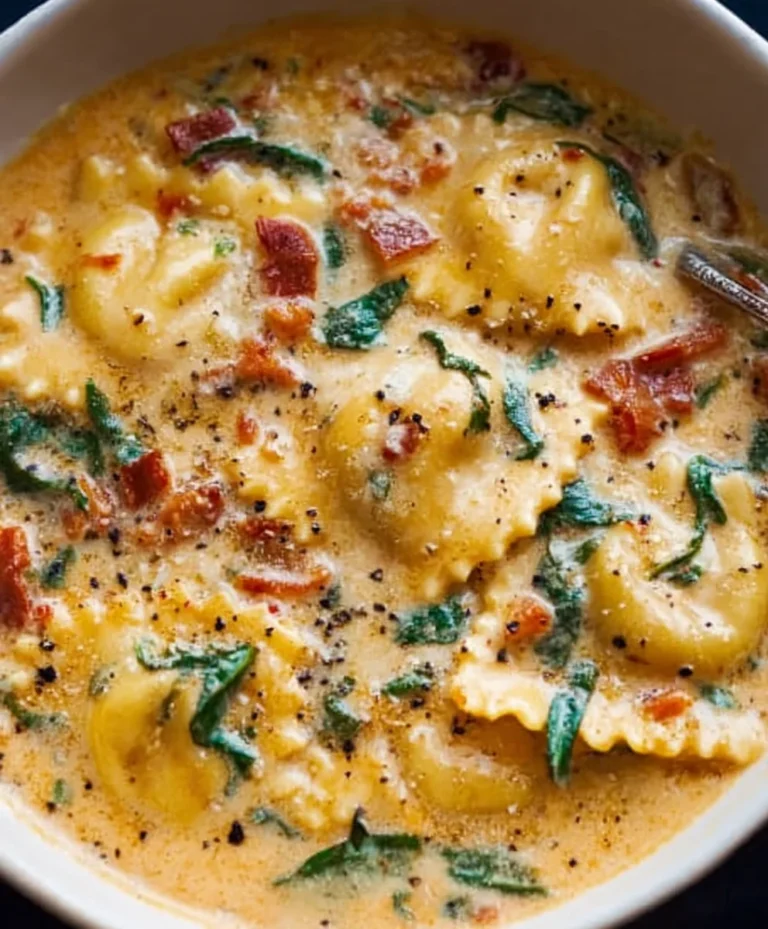 Creamy Tuscan Ravioli Soup-Hearty Comfort Dish