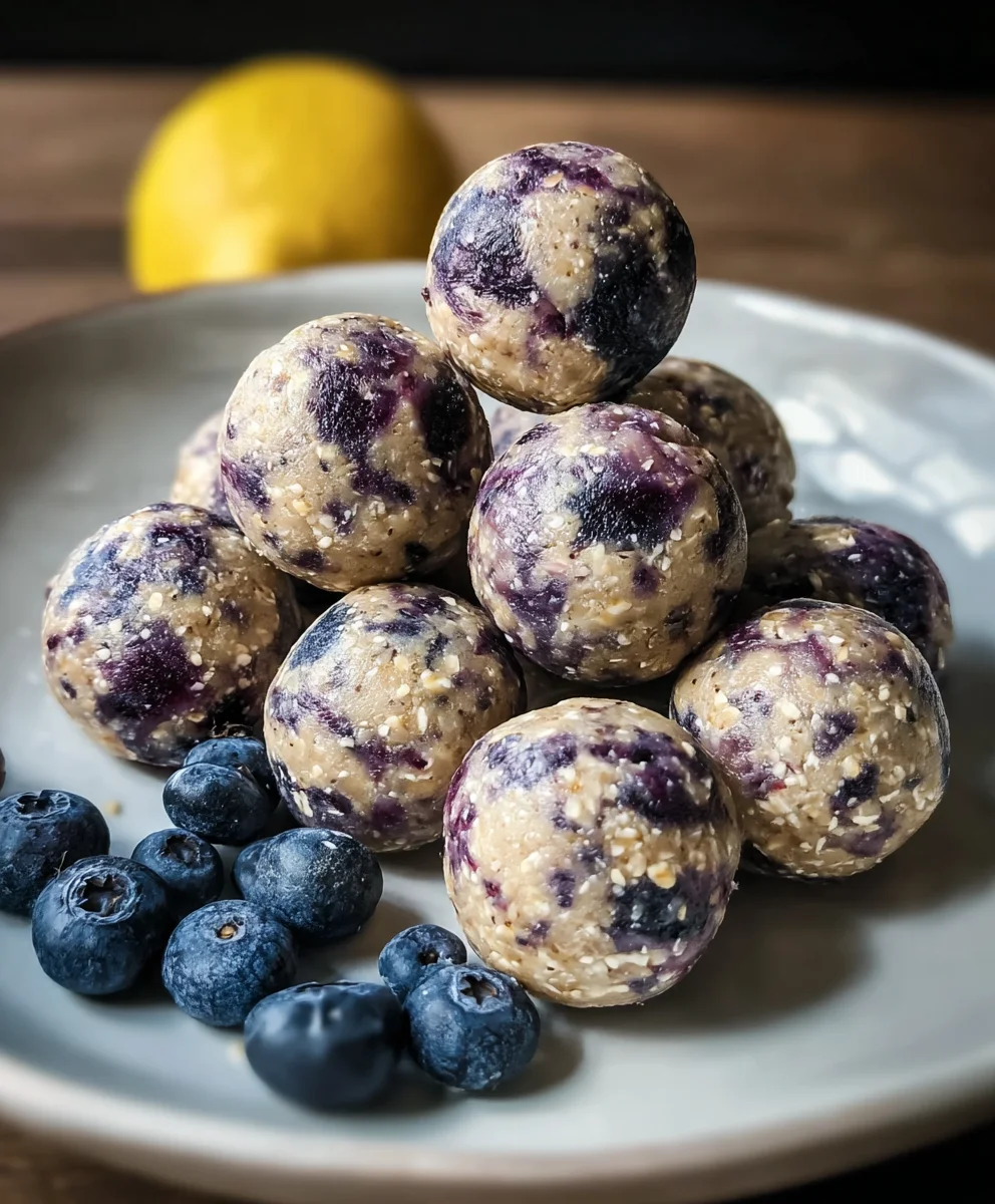 No-Bake Lemon Blueberry Protein Bites Recipe