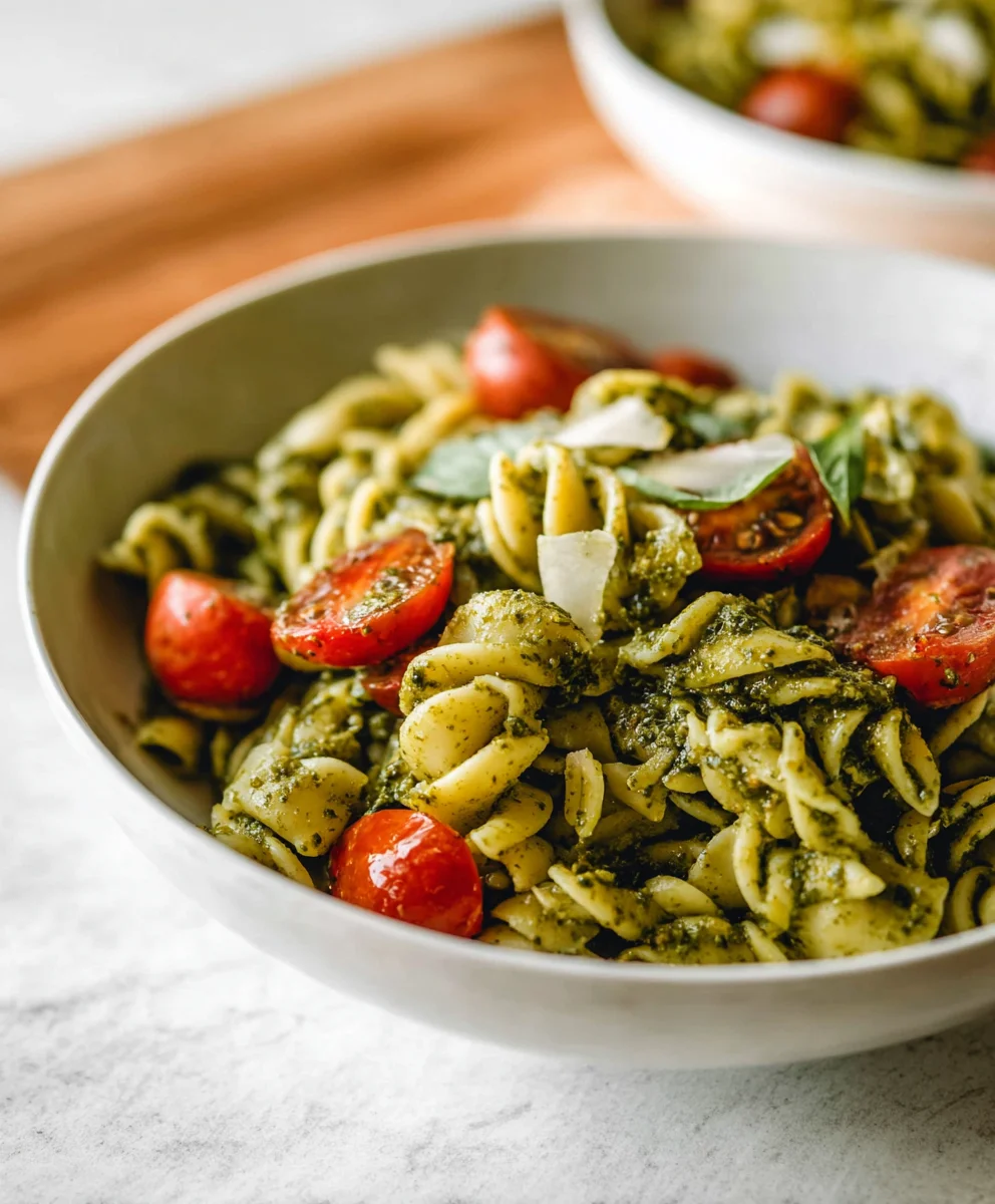 Fresh Pesto Pasta Salad- Quick & Easy Recipe