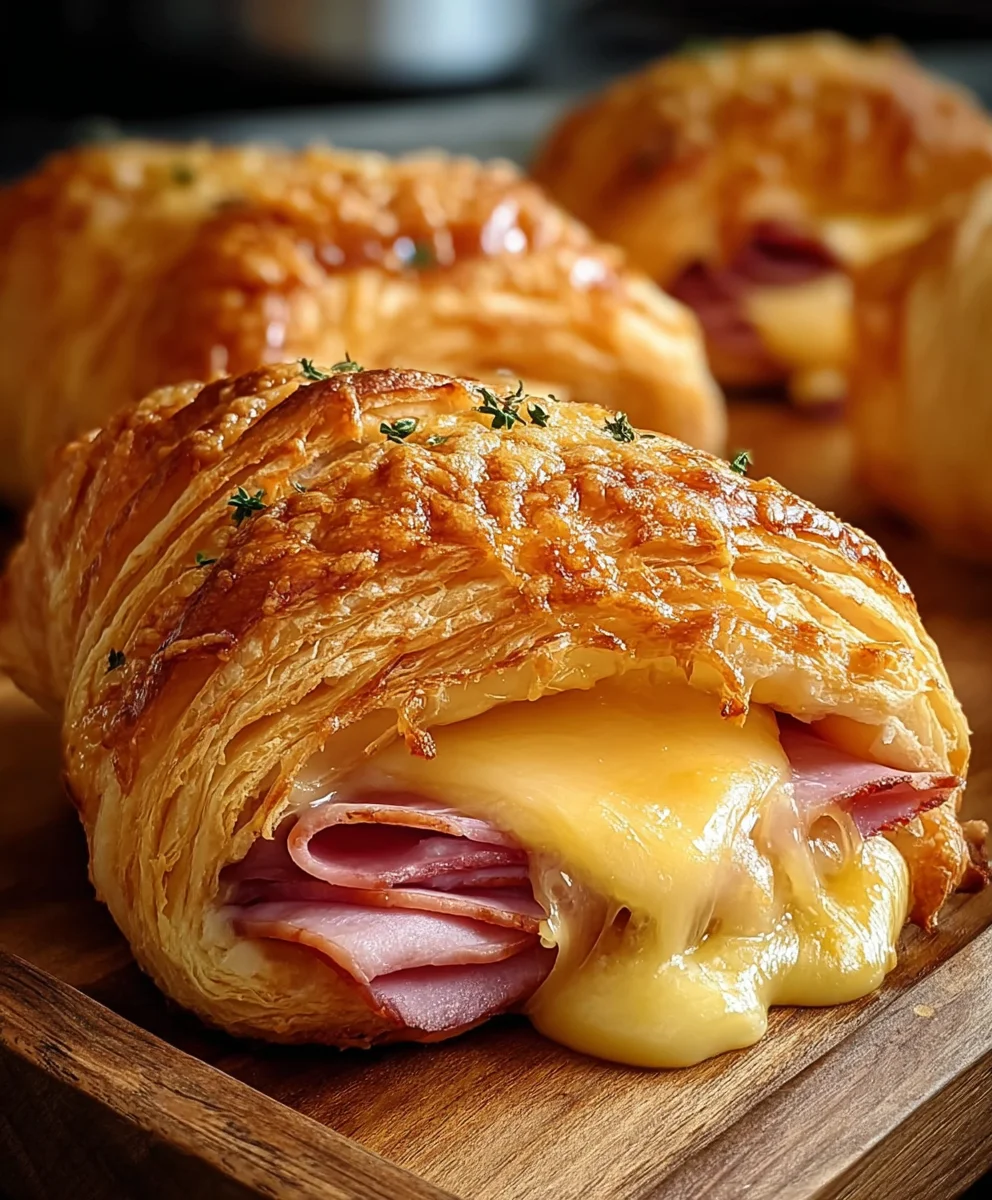 Beef Beef Ham & Cheese Baked Croissants-Easy Recipe