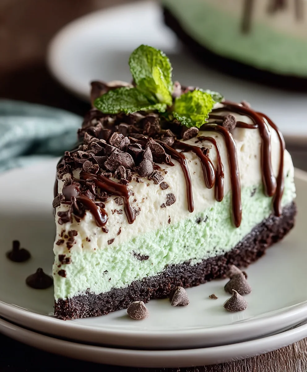 No Bake Mint Chocolate Chip Cheesecake Recipe