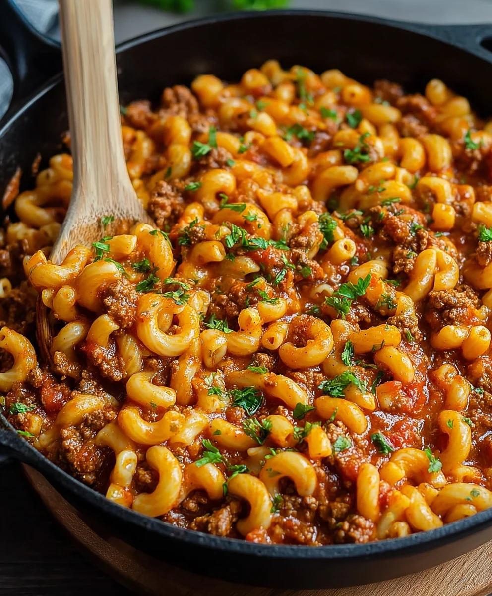 Cheesy Beef Goulash - Easy One Pot Dinner