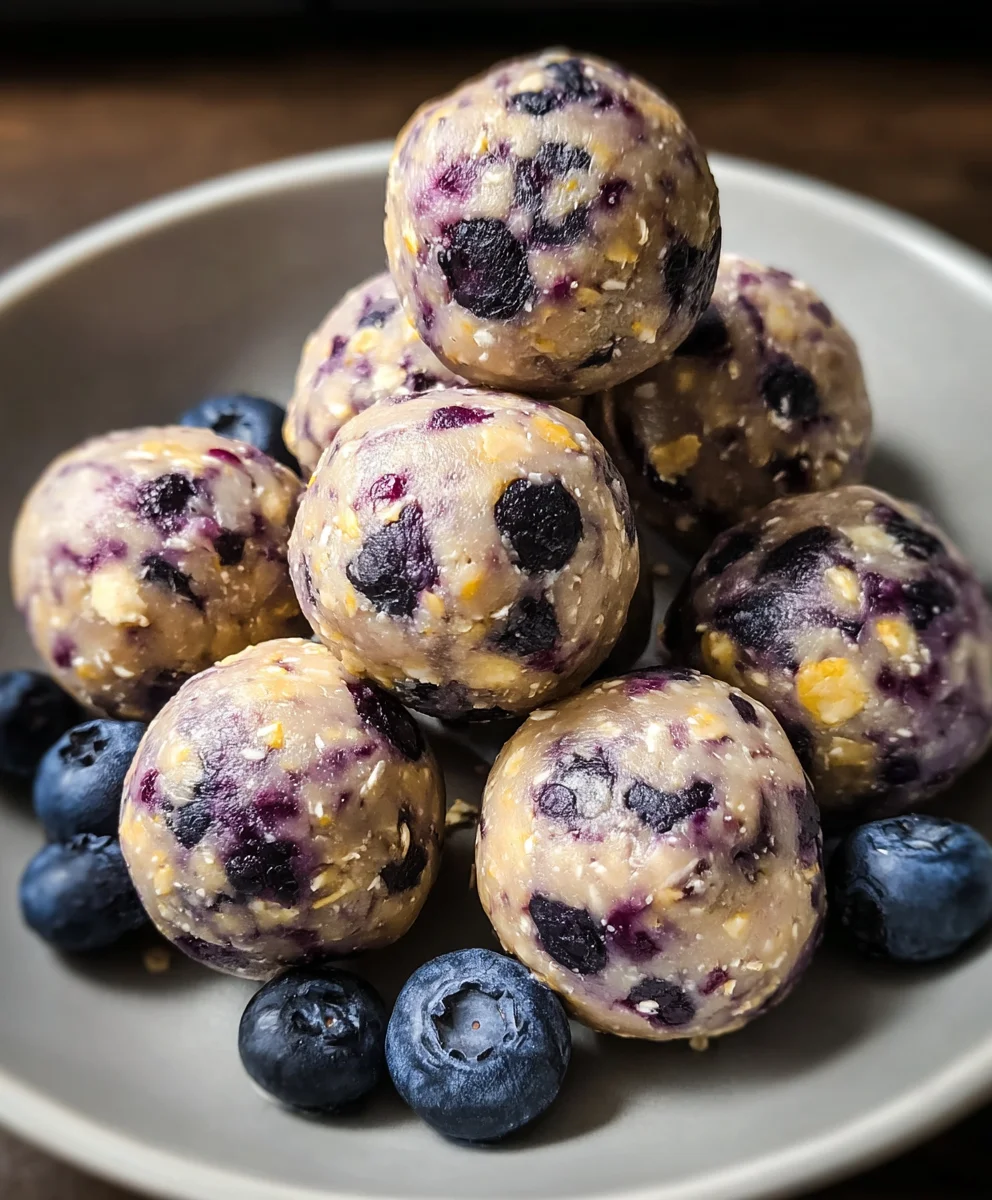 No-Bake Lemon Blueberry Protein Bites Recipe