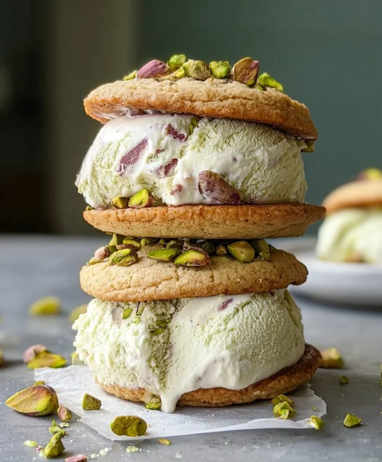 Pistachio Cookie Ice Cream Sandwiches-Easy Dessert