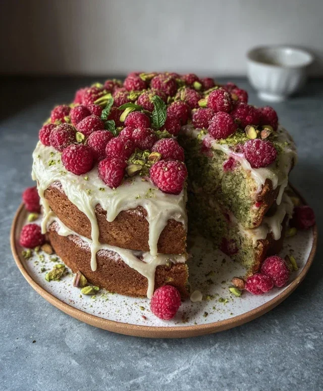 Pistachio Raspberry Cake
